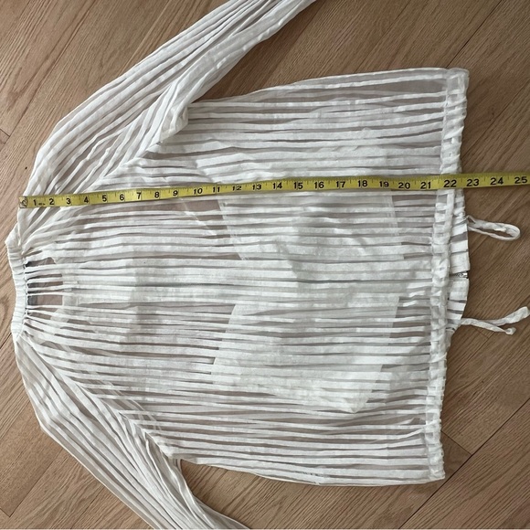 Zara White Stripe Sheer Jacket XS Chic - Picture 8 of 9